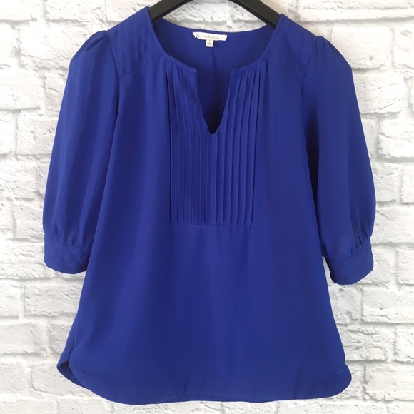 Stitch Fix 41 Hawthorn Blue Popover Blouse Size S - Picture 1 of 5